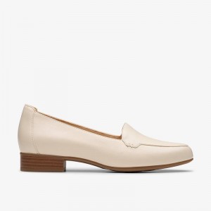 Cream Leather Clarks Krystine Lily | CLKS-85426